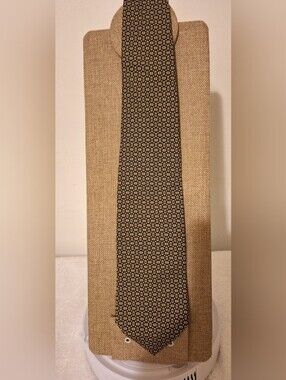 Brooks Black Tie with Cream Geometric Squares